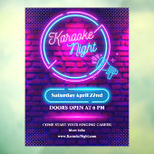 Neon Karaoke Night Large aanpassen Raamsticker (Vel 3)