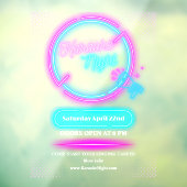 Neon Karaoke Night Medium Size aanpassen Raamsticker (Vel 3)