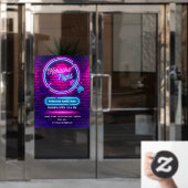 Neon Karaoke Night Medium Size aanpassen Raamsticker (Kantoordeur)