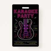 Neon Karaoke Party Badge (Voorkant)