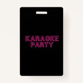 Neon Karaoke Party Badge (Achterkant)