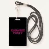 Neon Karaoke Party Badge (Achterkant met draagriem)