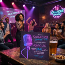 Neon Karaoke Verjaardagsfeest Microfoon Vierkant
