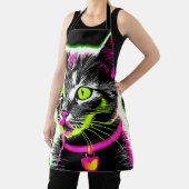 Neon Kat Feline Art Schort (Insitu)