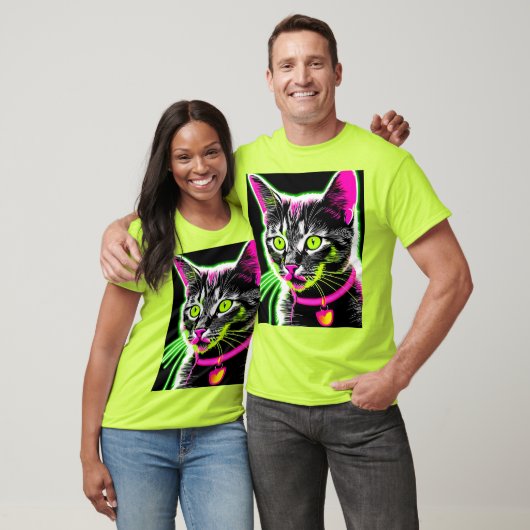 Neon Kat Feline Art T-shirt (Unisex)