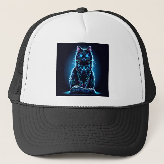 Neon Kat Levensechte Achtergrond-97948 Trucker Pet (Voorkant)