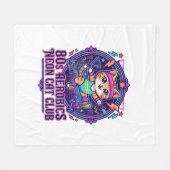 Neon Kat Ontwerp voor Liefhebbers van Grappige Kat Fleece Deken (Voorkant (Horizontaal))