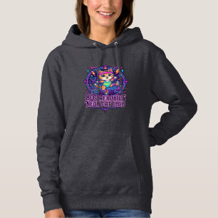 Neon Kat Ontwerp voor Liefhebbers van Grappige Kat Hoodie