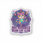 Neon Kat Ontwerp voor Liefhebbers van Grappige Kat Sticker (Voorkant)