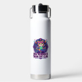 Neon Kat Ontwerp voor Liefhebbers van Grappige Kat Waterfles (Voorkant)