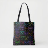 Neon Katten Tote Bag (Voorkant)