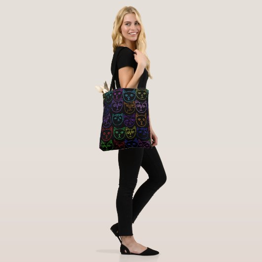 Neon Katten Tote Bag (Op model)