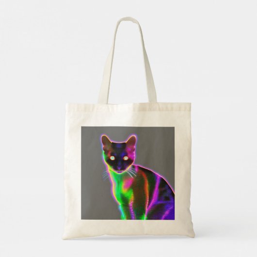 Neon Katten Tote Bag (Achterkant)