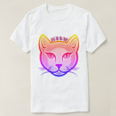 Neon kattenhoofd t-shirt (Design voorkant)