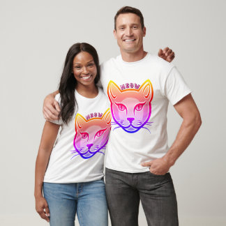 Neon kattenhoofd t-shirt