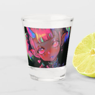 Neon Kawaii Demon Girl Pastel Goth Shot Glas