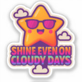 Neon Kawaii Star beroemd gemaakt door Shine Even O Sticker (Voorkant)