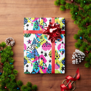 Neon Kerst Inpakpapier Vibrant