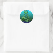 neon kerst ronde sticker (Tas)