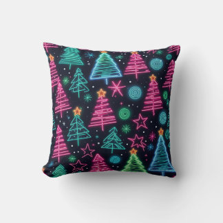 Neon kerstbomen dubbelzijdig kussen