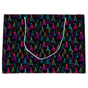 Neon kerstbomen groot cadeauzakje