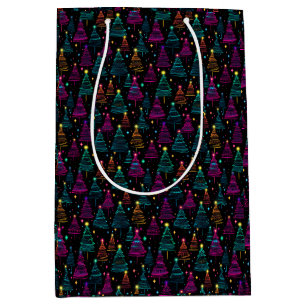 Neon kerstbomen medium cadeauzakje