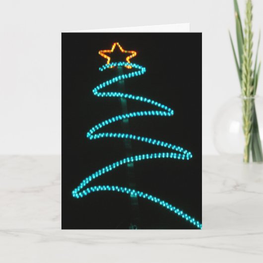 neon kerstboom feestdagen kaart (Voorkant)