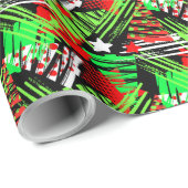 Neon kerstboom patroon inpakpapier (Rol Hoek)