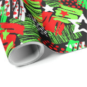 Neon kerstboom patroon inpakpapier (Rol Hoek)