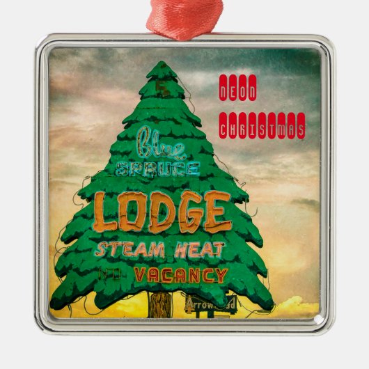 Neon kerstboomversiering metalen ornament (Voorkant)