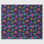 Neon kerstcadeaus cadeaupapier (Vlak)