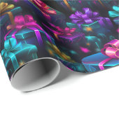 Neon kerstcadeaus cadeaupapier (Rol Hoek)