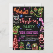 Neon Kerstfeest Kaart (Voorkant)