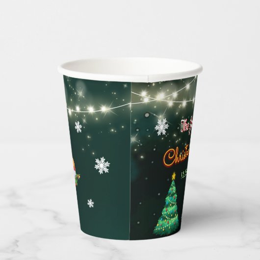 Neon kerstfeest papieren bekers (Rechts)