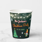 Neon kerstfeest papieren bekers (Voorkant)