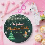Neon kerstfeest papieren bordje (Feest)