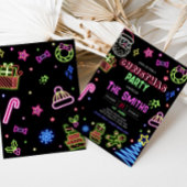 Neon Kerstman Modern Kerstfeest Kaart