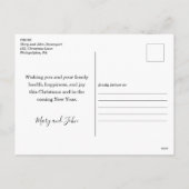 Neon Kerstmis Blauwe Foto Feestdagenkaart (Achterkant)