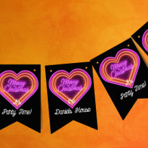 Neon Kerstmis Feest