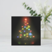 Neon Kerstmis Feestdagenkaart (Staand voorkant)