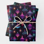 Neon Kerstmis Inpakpapier Vel (In situ)