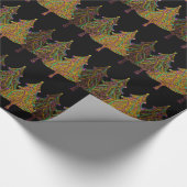 Neon Kerstmis LIghts Cadeaupapier (Hoek)