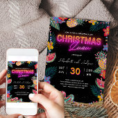 Neon Kerstmis Luau Party Invitation Card Kaart