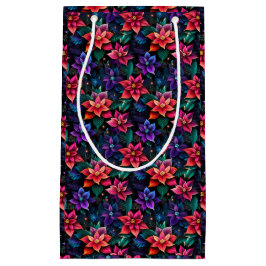 Neon Kerstmis Poinsettias Klein Cadeauzakje