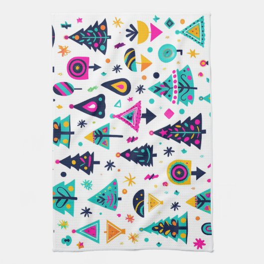 Neon Kerstmis Theedoek (Verticaal)