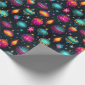 Neon kerstversieringen cadeaupapier (Hoek)