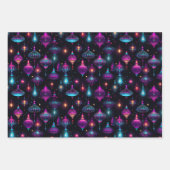 Neon kerstversieringen inpakpapier vel (Voorkant 3)