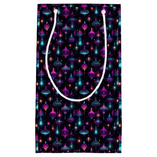 Neon kerstversieringen klein cadeauzakje (Voorkant)