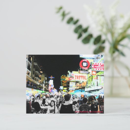 Neon Khaosan Briefkaart (Staand voorkant)