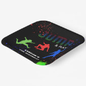 Neon Kinder Trampolinepark Verjaardagsfeest Papieren Bordje (Gebogen)